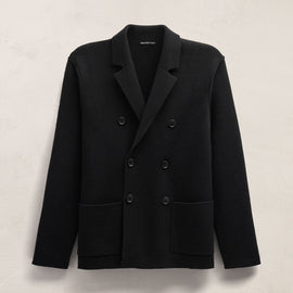 Double Breasted Cashmere Blazer in Black | James Perse Los Angeles FLAT