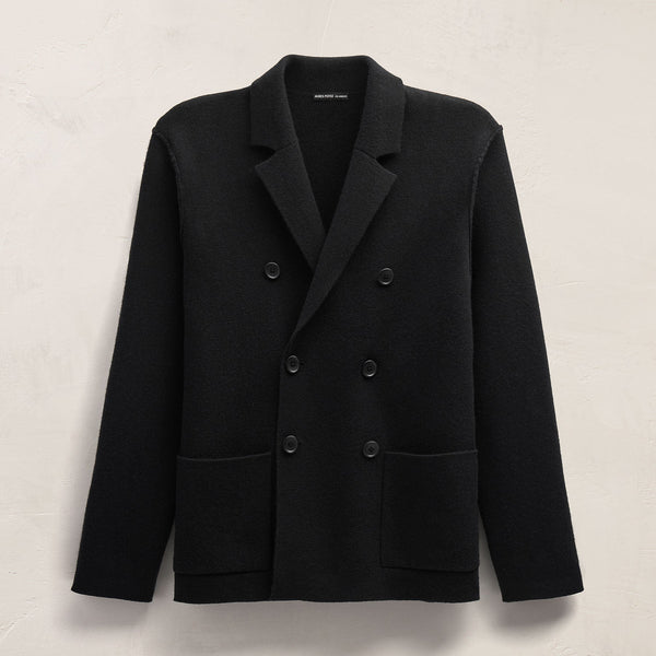 Double Breasted Cashmere Blazer in Black | James Perse Los Angeles