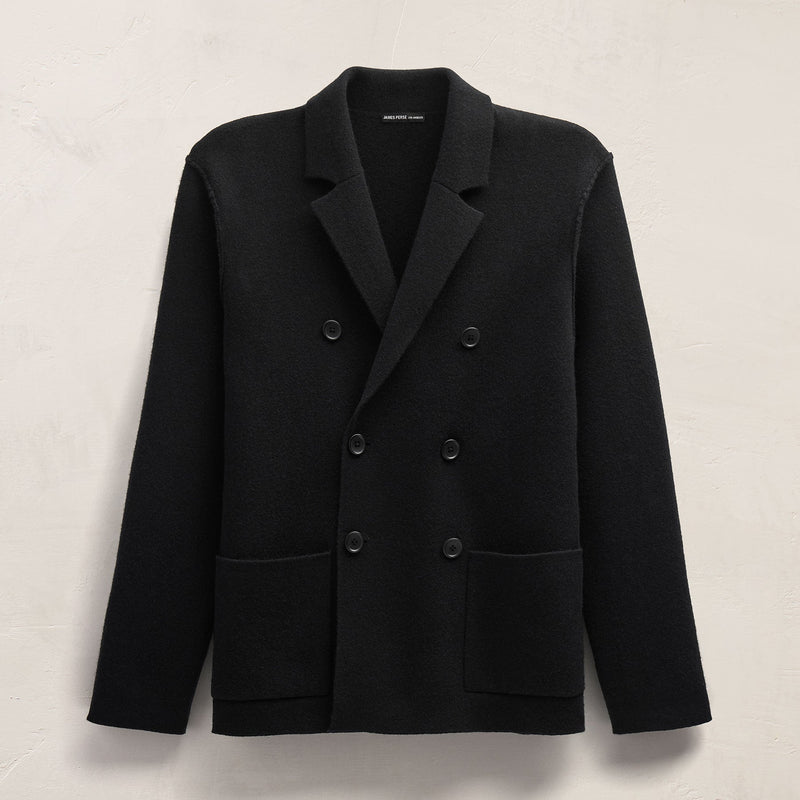 Double Breasted Cashmere Blazer in Black | James Perse Los Angeles FLAT