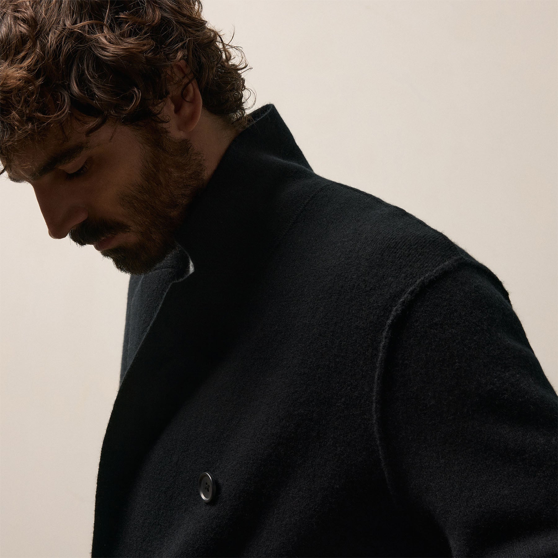 Double Breasted Cashmere Blazer - Black | James Perse Los Angeles