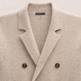 Double Breasted Cashmere Blazer in Stone | James Perse Los Angeles FLAT