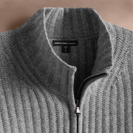 Recycled Cashmere Cardigan in Heather Grey | James Perse Los Angeles