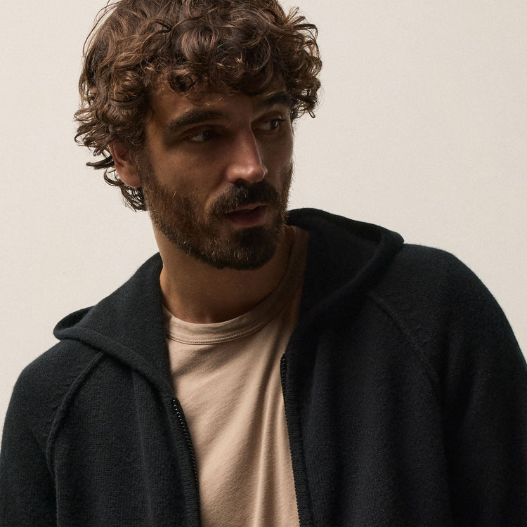 Recycled Cashmere Jacket in Black | James Perse Los Angeles