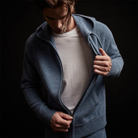 Recycled Cashmere Jacket in Denim | James Perse Los Angeles