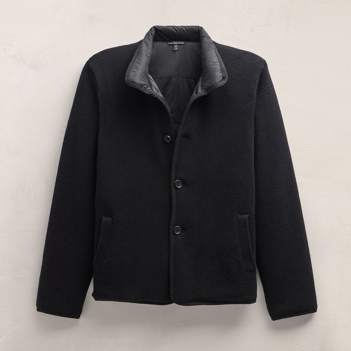 Recycled Cashmere Carcoat in Black/Black | James Perse Los Angeles