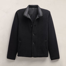 Recycled Cashmere Carcoat in Black/Black | James Perse Los Angeles FLAT