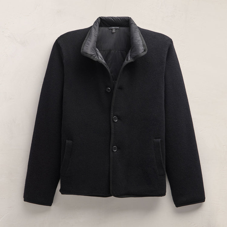 Recycled Cashmere Carcoat in Black/Black | James Perse Los Angeles