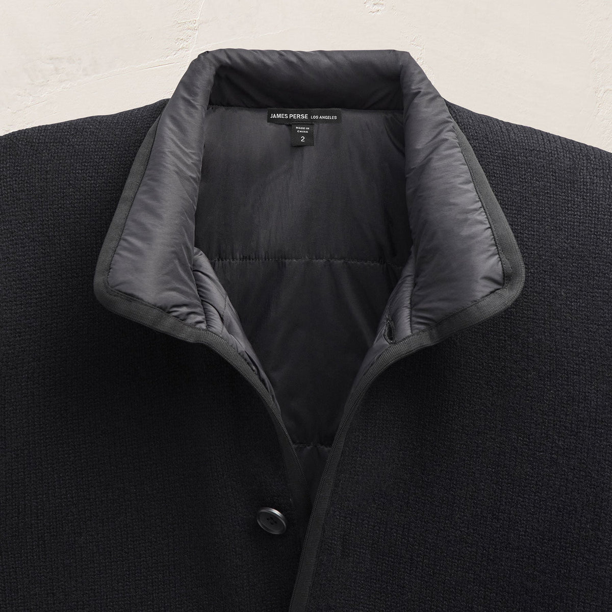 Recycled Cashmere Carcoat in Black/Black | James Perse Los Angeles