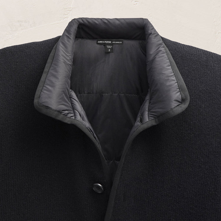 Recycled Cashmere Carcoat in Black/Black | James Perse Los Angeles