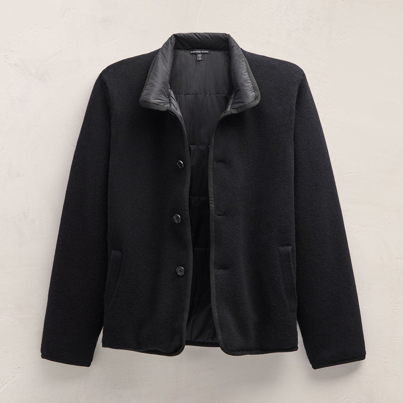 Recycled Cashmere Carcoat in Black/Black | James Perse Los Angeles FLAT