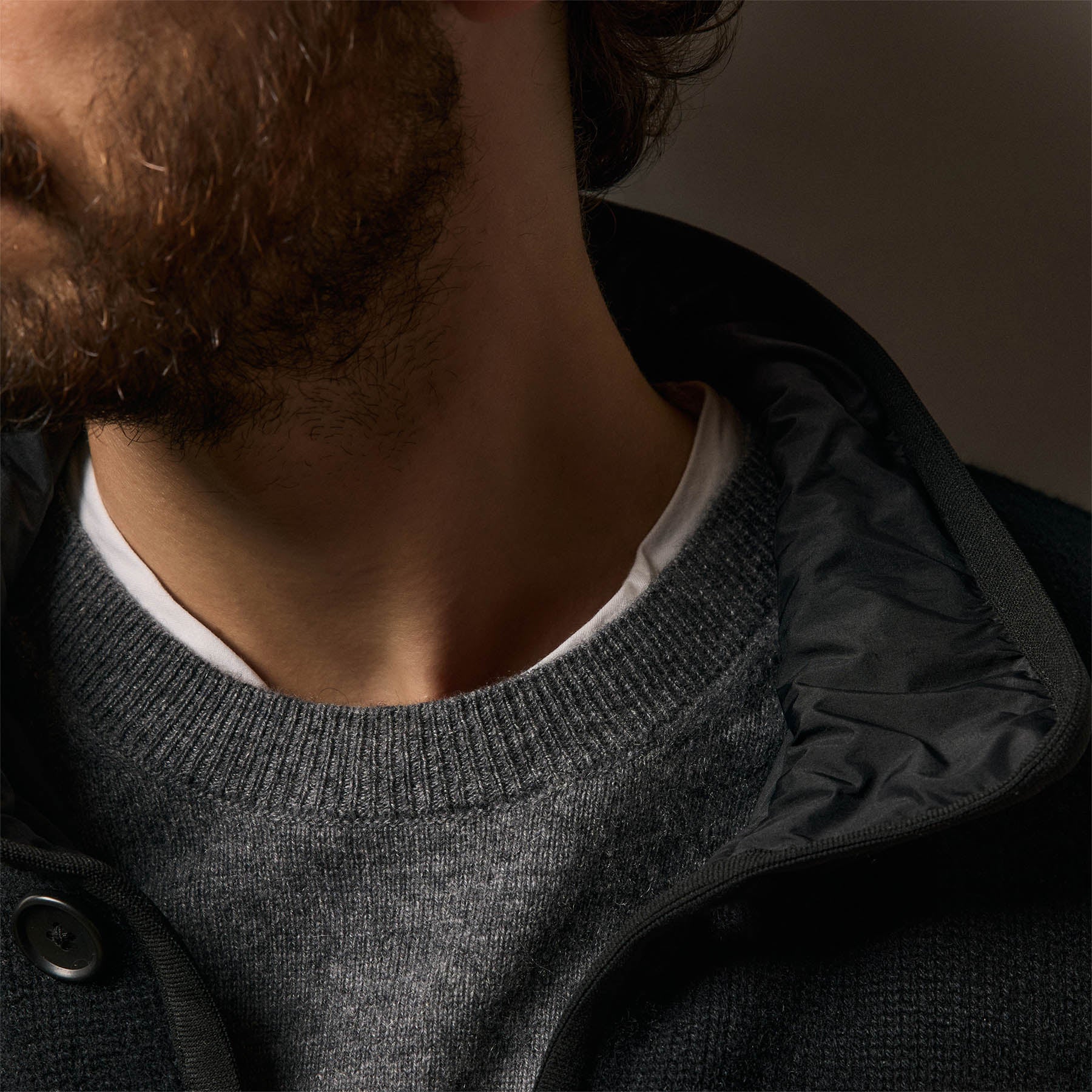 Recycled Cashmere Car Coat in Black/Black | James Perse Los Angeles