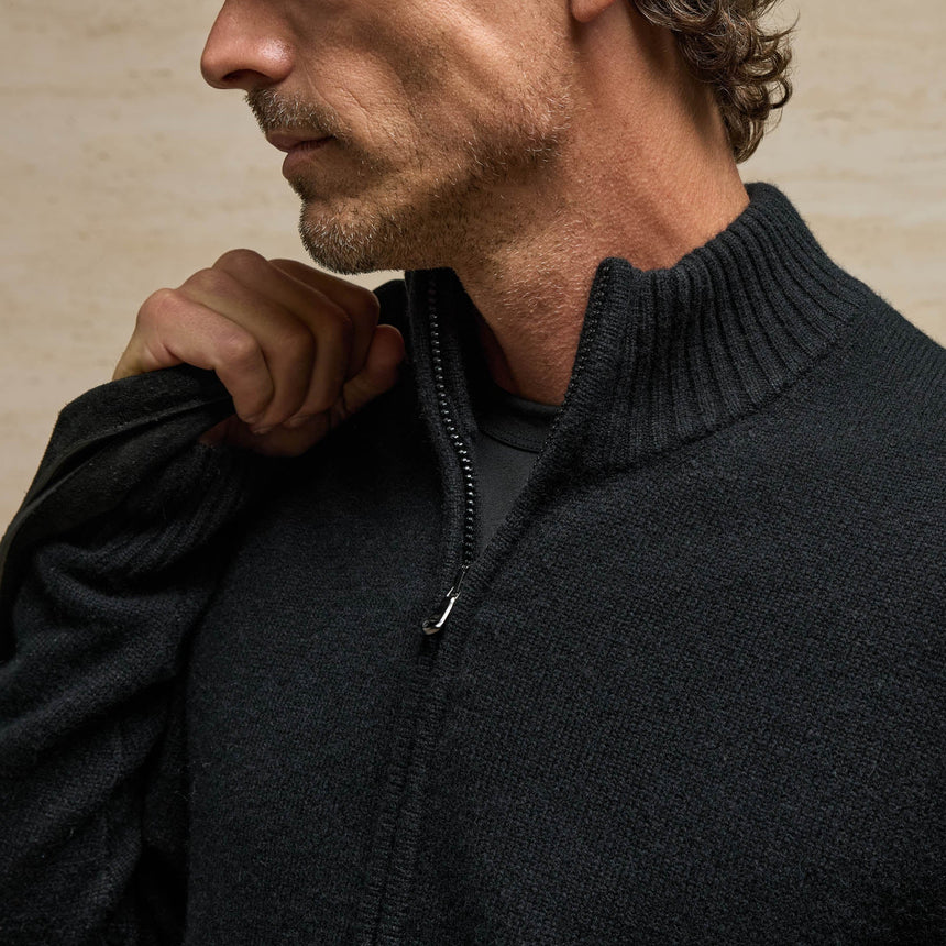 Cashmere Track Jacket in Black | James Perse Los Angeles