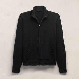 Cashmere Track Jacket in Black | James Perse Los Angeles