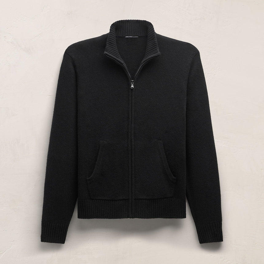 Cashmere Track Jacket in Black | James Perse Los Angeles