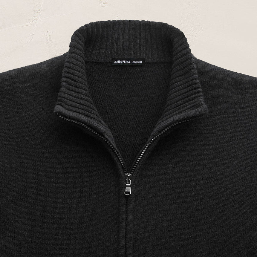 Cashmere Track Jacket in Black | James Perse Los Angeles