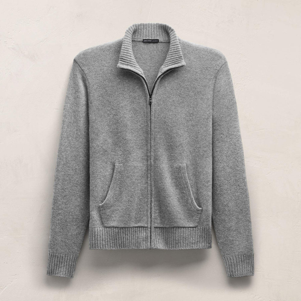 Cashmere Track Jacket in Heather Grey | James Perse Los Angeles