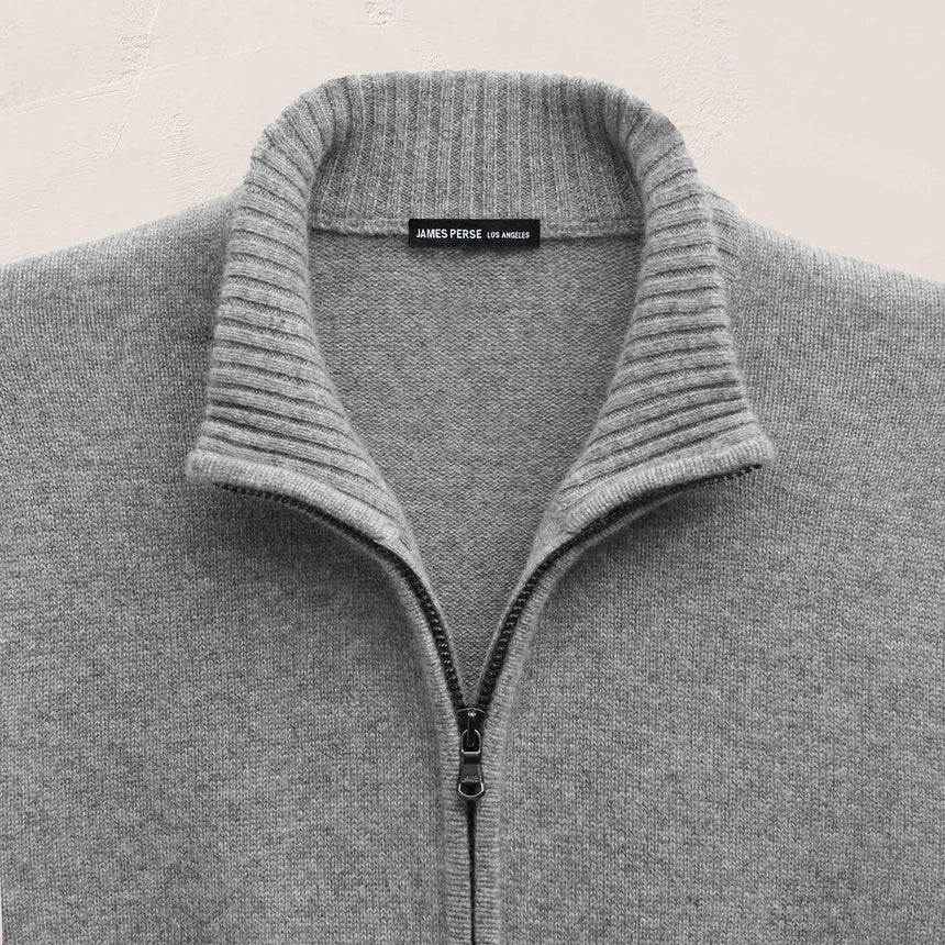Cashmere Track Jacket in Heather Grey | James Perse Los Angeles