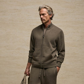 Cashmere Track Jacket in Stag | James Perse Los Angeles