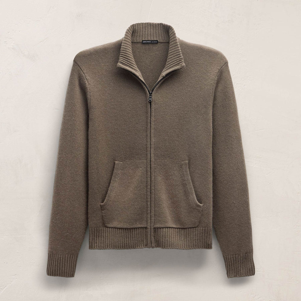 Cashmere Track Jacket in Stag | James Perse Los Angeles