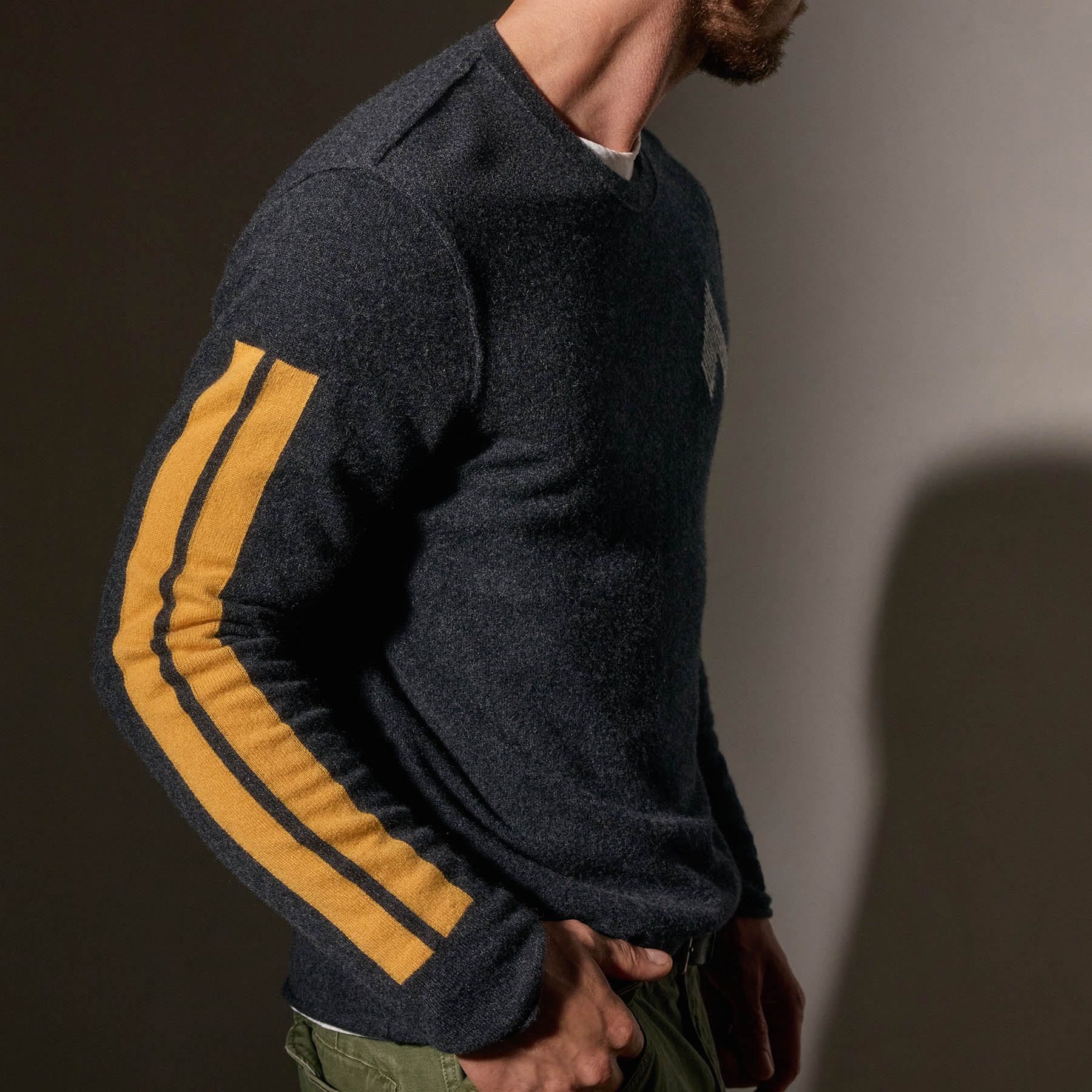 Abstract Graphic Sweater  in Coal/Comet | James Perse Los Angeles