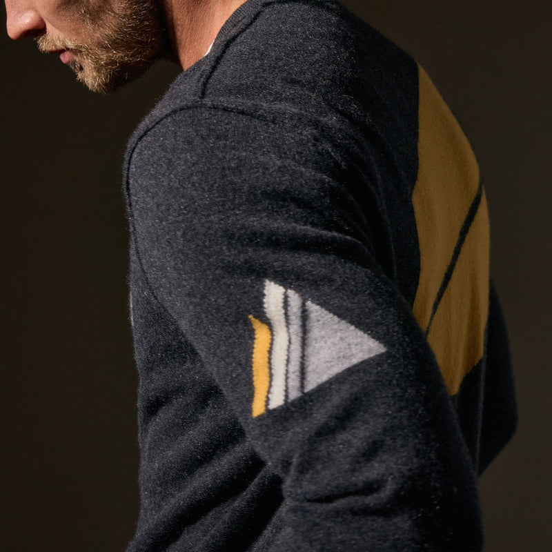 Abstract Graphic Sweater  in Coal/Comet | James Perse Los Angeles