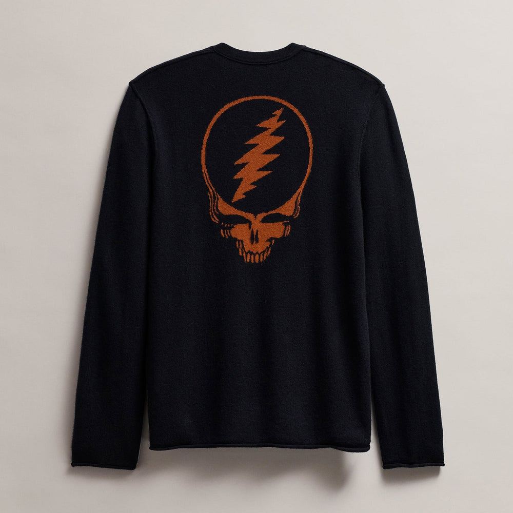 Men's Grateful Dead Recycled Cashmere Sweater in Black/Burnt Orange | James Perse Los Angeles