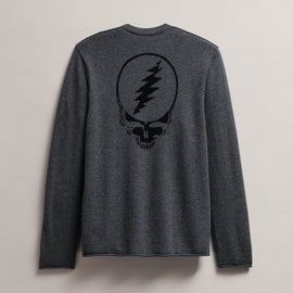 Men's Grateful Dead Recycled Cashmere Sweater in Flannel/Black | James Perse Los Angeles
