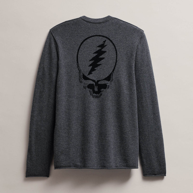 Men's Grateful Dead Recycled Cashmere Sweater in Flannel/Black | James Perse Los Angeles