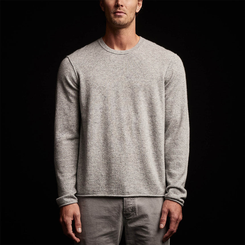 Recycled Cashmere Crew Neck Sweater in Light Heather Grey | James Perse Los Angeles