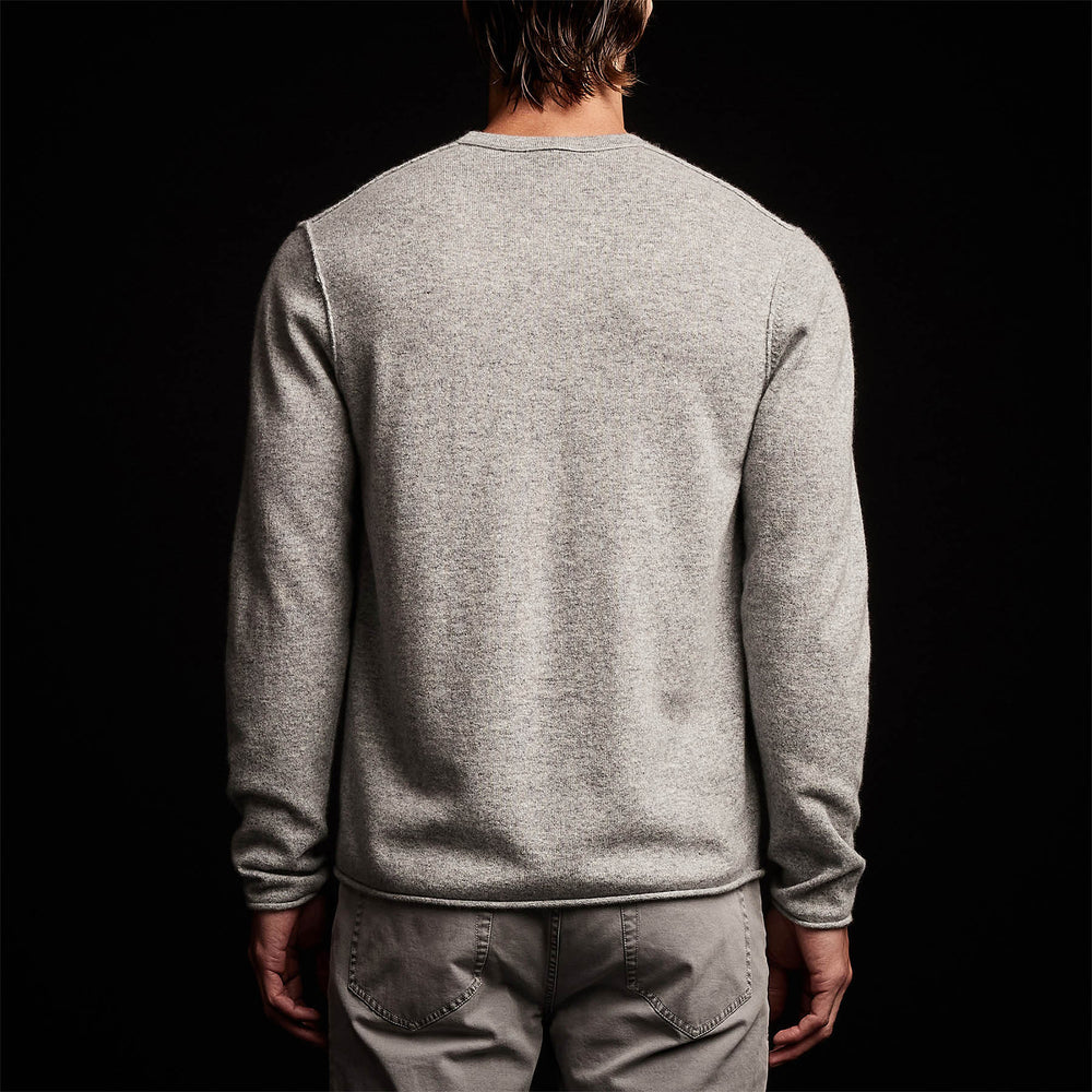 Recycled Cashmere Crew Neck Sweater in Light Heather Grey | James Perse Los Angeles