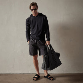 Recycled Cashmere Hooded Sweater in Black | James Perse Los Angeles