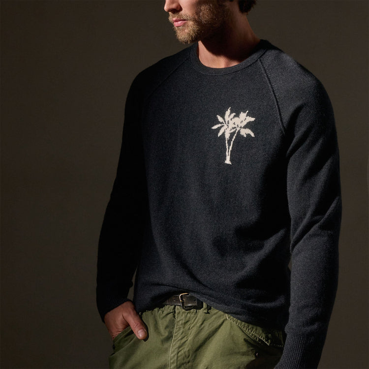 Recycled Cashmere Palm Crew in Coal | James Perse Los Angeles