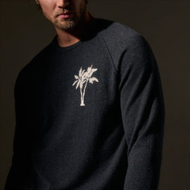 Recycled Cashmere Palm Crew in Coal | James Perse Los Angeles