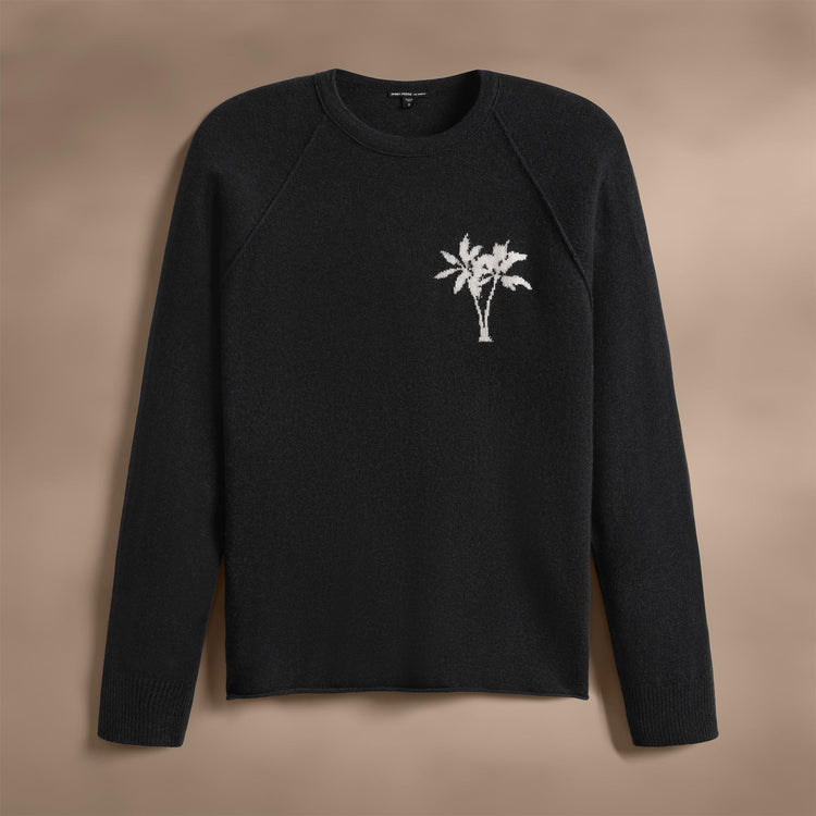 Recycled Cashmere Intarsia in Coal | James Perse Los Angeles