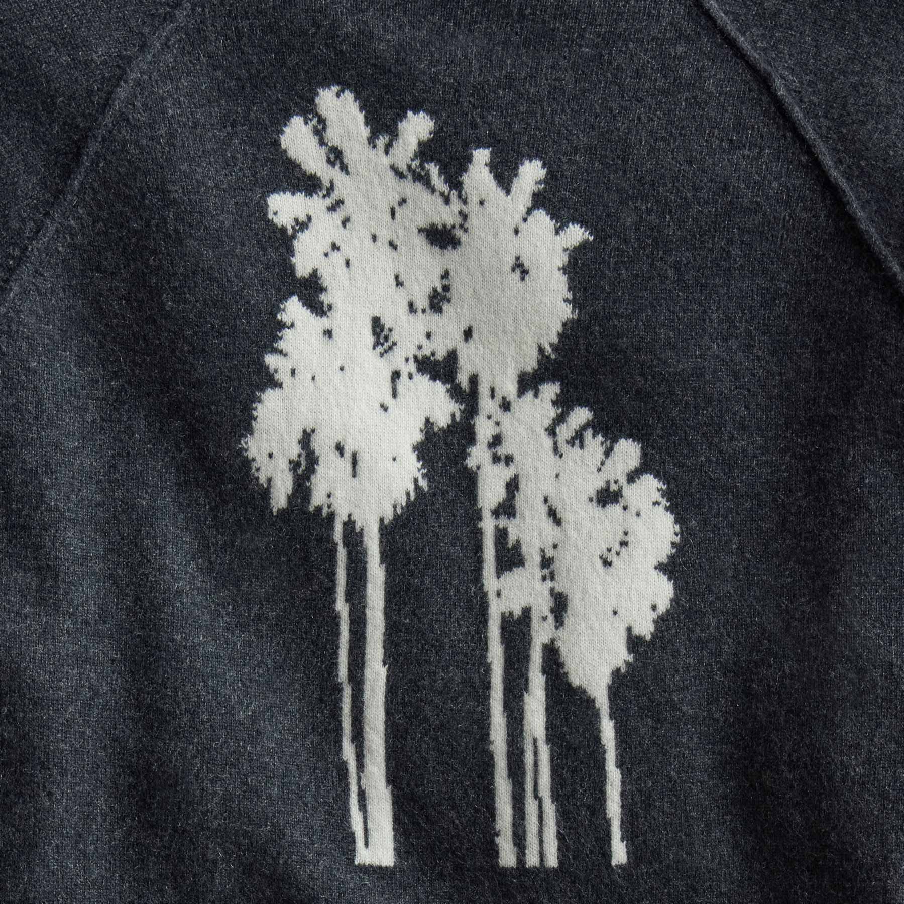 Palm Tree Cashmere Raglan - Coal/Off White | James Perse Los