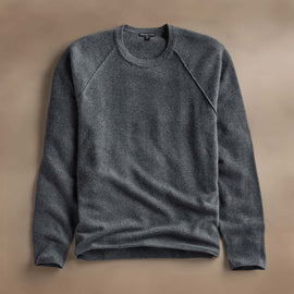 Rcld Cashmere Palm Intarsia Raglan in Flannel/Black | James Perse Los Angeles