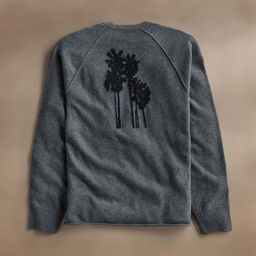 Rcld Cashmere Palm Intarsia Raglan in Flannel/Black | James Perse Los Angeles