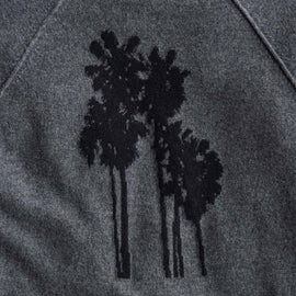 Rcld Cashmere Palm Intarsia Raglan in Flannel/Black | James Perse Los Angeles
