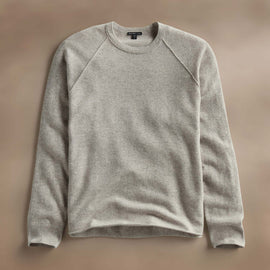 Rcld Cashmere Palm Intarsia Raglan in Stone/Black | James Perse Los Angeles