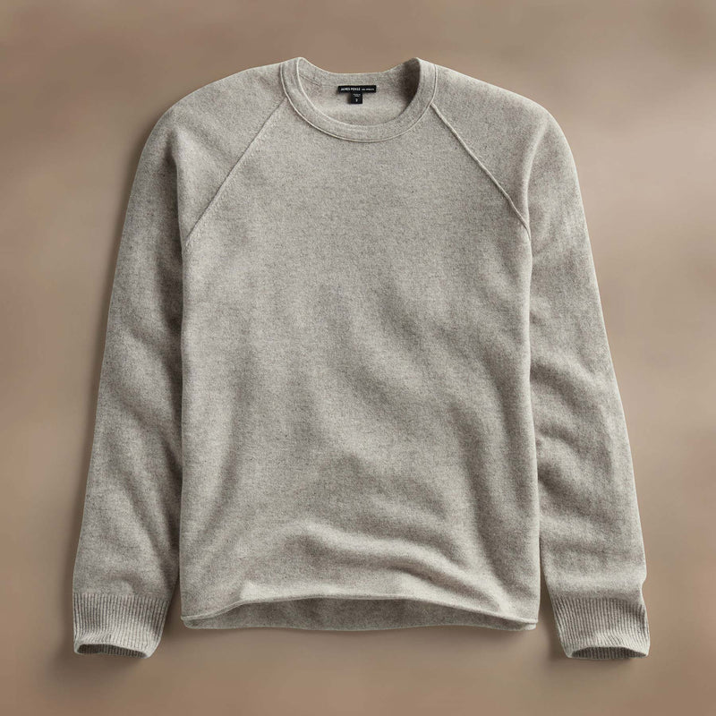 Rcld Cashmere Palm Intarsia Raglan in Stone/Black | James Perse Los Angeles