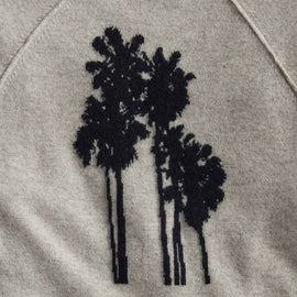 Rcld Cashmere Palm Intarsia Raglan in Stone/Black | James Perse Los Angeles