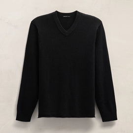 Men's Cashmere V Neck Sweater Gift Set - Black/Stone
