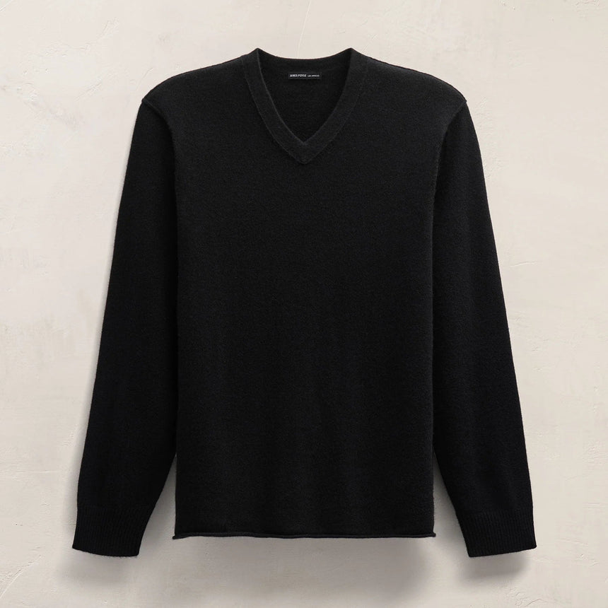 Men's Cashmere V Neck Sweater Gift Set - Black/Stone