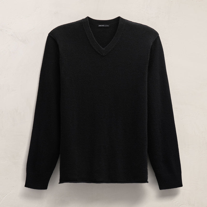 Cashmere V Neck Sweater in Black | James Perse Los Angeles