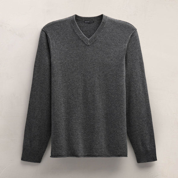 Cashmere V Neck Sweater in Flannel | James Perse Los Angeles