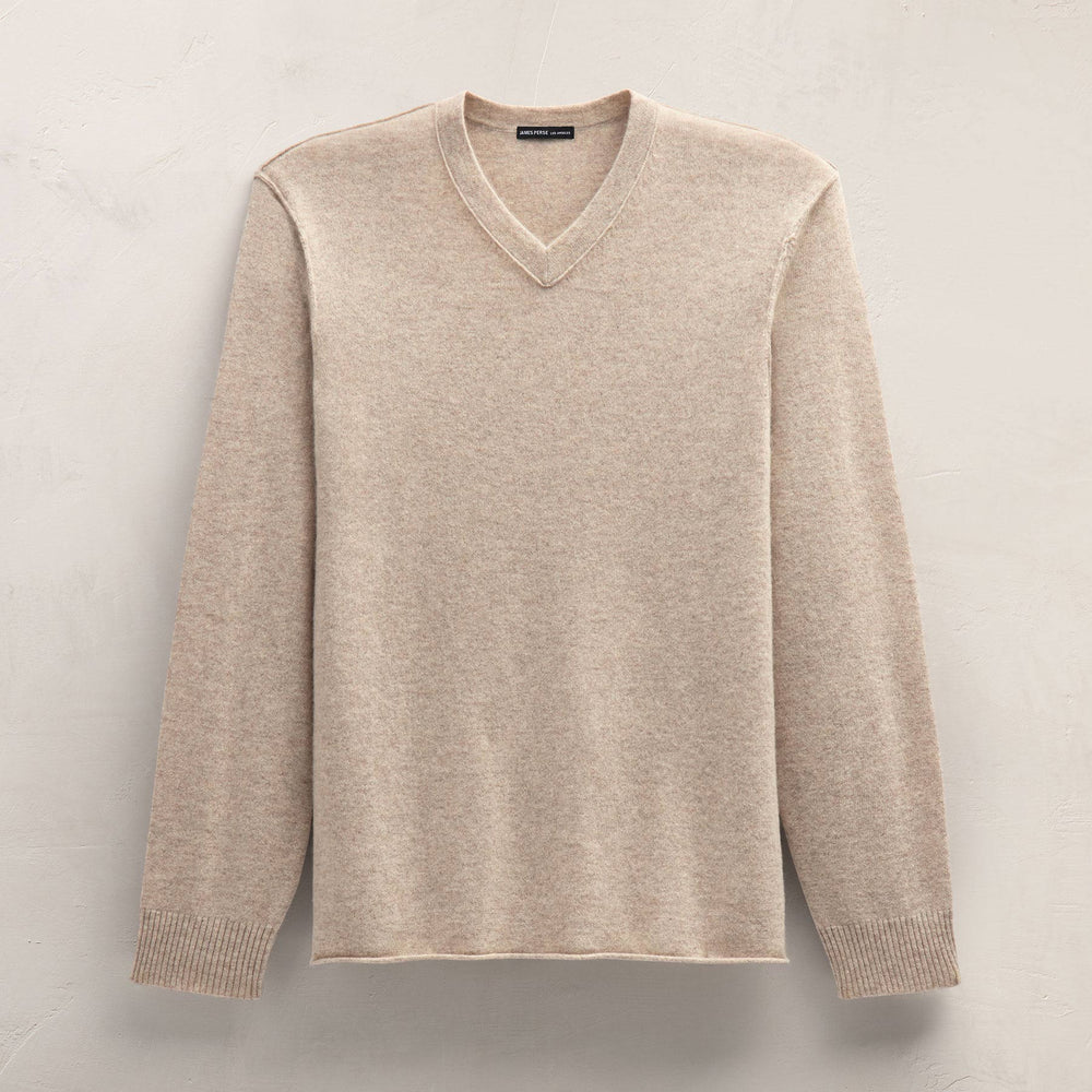 Cashmere V Neck Sweater in Stone | James Perse Los Angeles FLAT