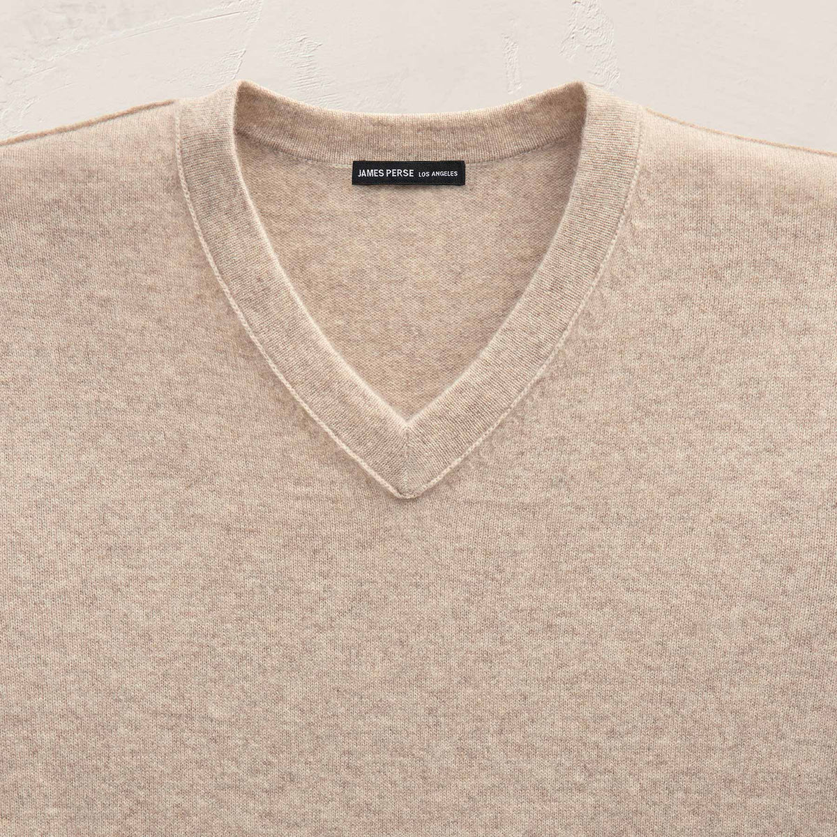 Cashmere V Neck Sweater in Stone | James Perse Los Angeles FLAT