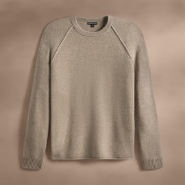 Recycled Cashmere Raglan Crew in Coyote | James Perse Los Angeles