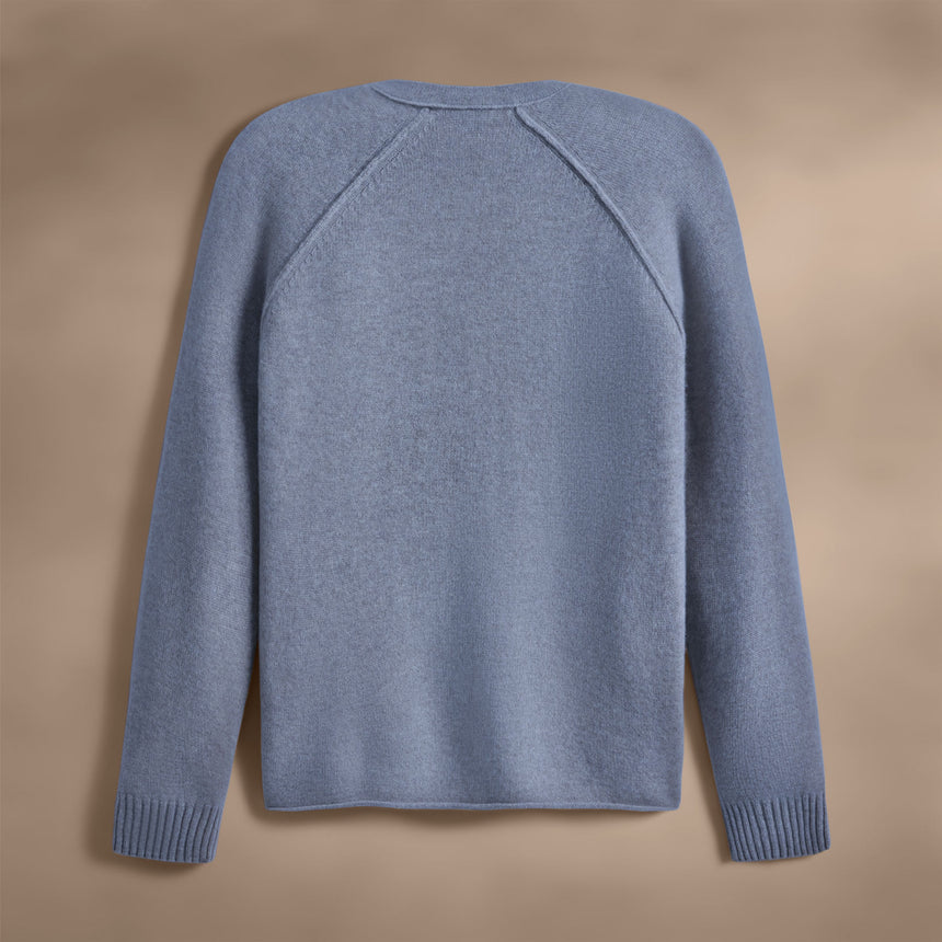 Recycled Cashmere Raglan Crew in Faded Indigo | James Perse Los Angeles