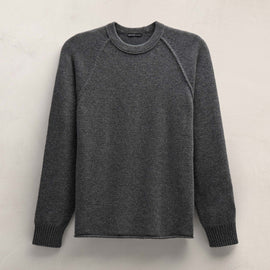 Recycled Cashmere Raglan Crew in Flannel | James Perse Los Angeles FLAT